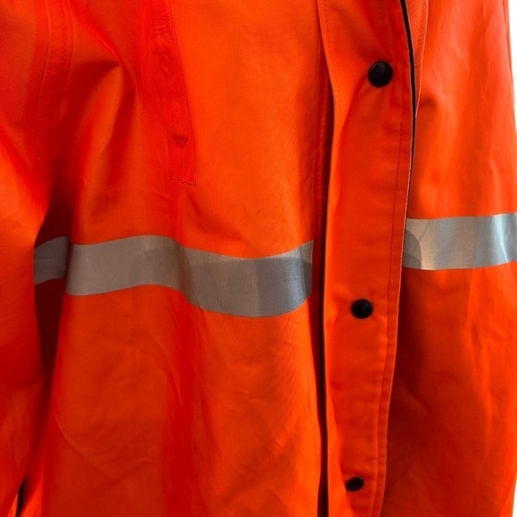 Vintage 1990s Detroit Police Uniform Neon Reflective Rain Coat - Picture 7 of 7